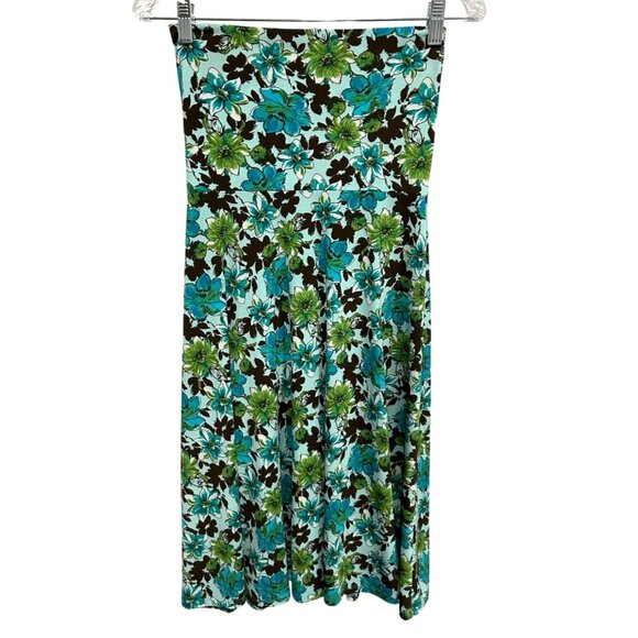 Lapis Floral Print Midi Skirt Multicolor Green Blue Flowers Sz Small - Picture 2 of 8